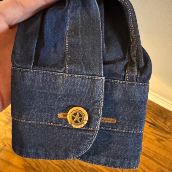 Men's Stubbs Western Wear Silky Denim Banded Collar Long Sleeve Shirt SZ L - Picture 5 of 7